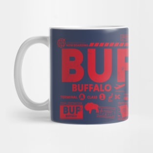 Vintage Buffalo BUF Airport Code Travel Day Retro Travel Tag New York Mug